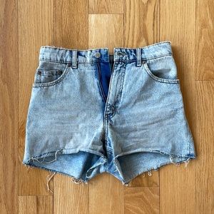 Cheap Monday acid wash denim shorts